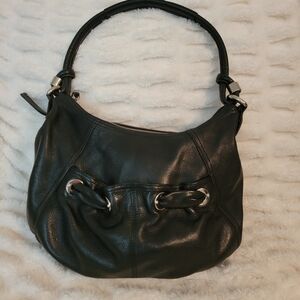 Black Leather Hobo Handbag - Stylish Everyday Shoulder Bag